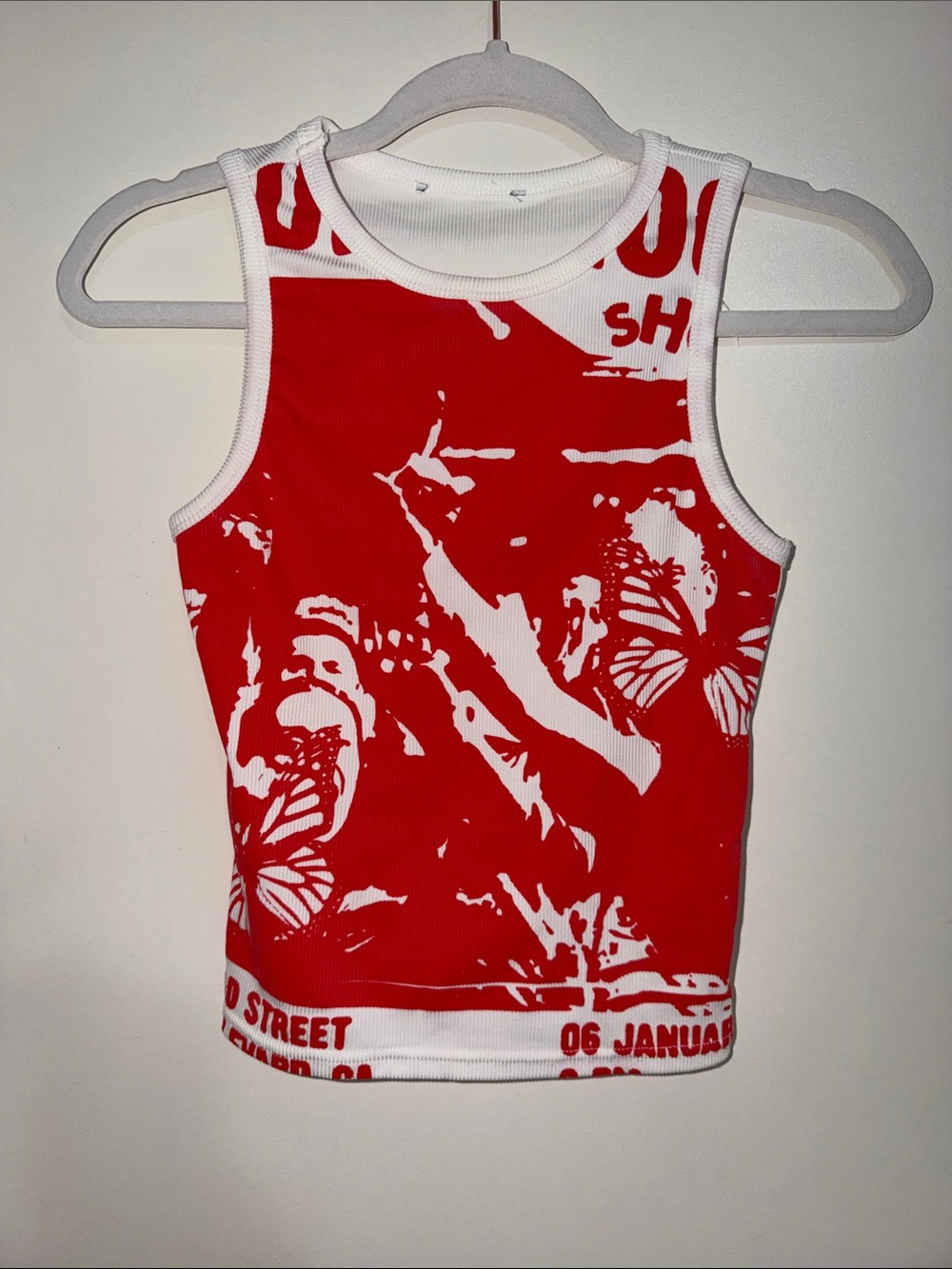 Princess Polly Highline Tank Top in Red | 4 (Tag Removed)